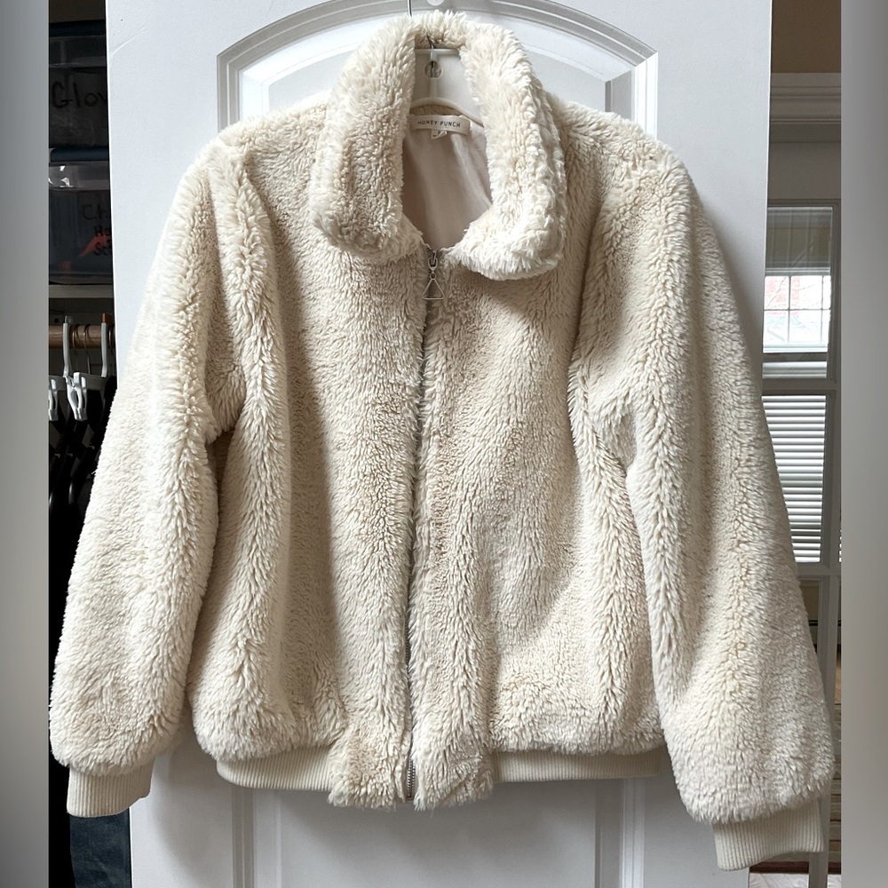 Honey Punch Faux Fur Waist Jacket